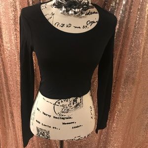 New Express Black Crop Top